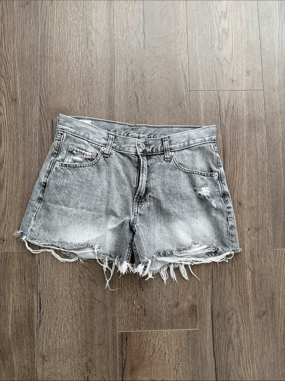 GAP Gray Distressed Cutoff Denim Shorts